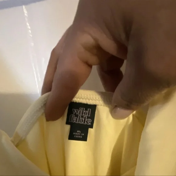 wild fable Yellow Satin Cowl Slip Mini Dress - Picture 2 of 2